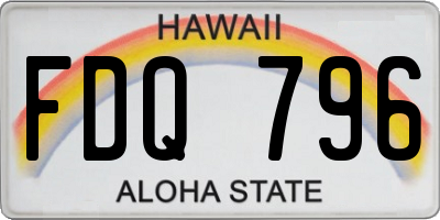 HI license plate FDQ796