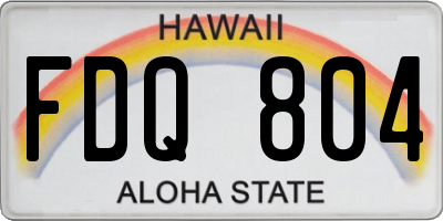 HI license plate FDQ804