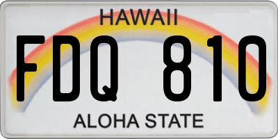 HI license plate FDQ810