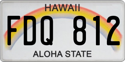 HI license plate FDQ812