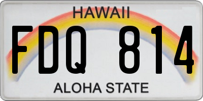 HI license plate FDQ814