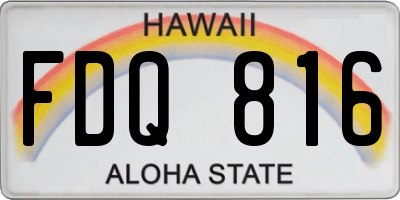 HI license plate FDQ816