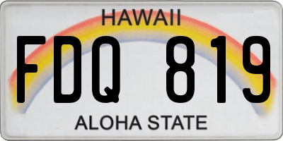 HI license plate FDQ819