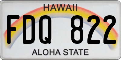HI license plate FDQ822