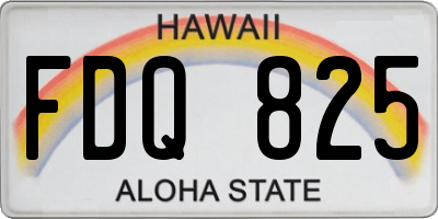 HI license plate FDQ825