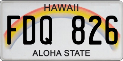 HI license plate FDQ826