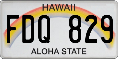 HI license plate FDQ829