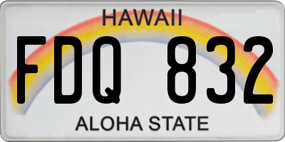 HI license plate FDQ832
