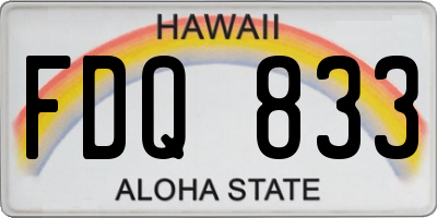 HI license plate FDQ833