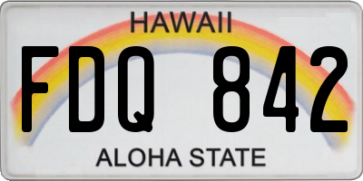 HI license plate FDQ842