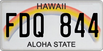 HI license plate FDQ844