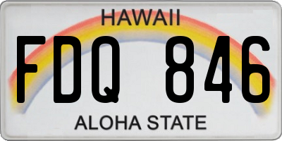 HI license plate FDQ846
