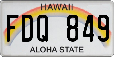 HI license plate FDQ849