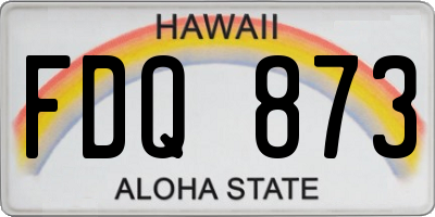 HI license plate FDQ873