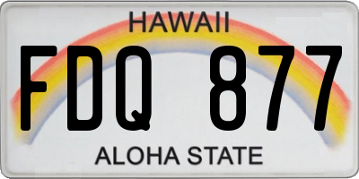 HI license plate FDQ877