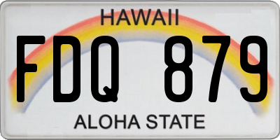 HI license plate FDQ879