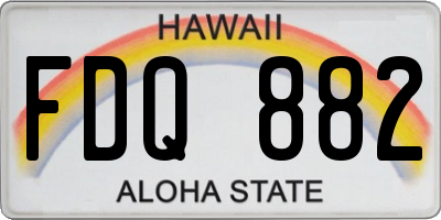 HI license plate FDQ882