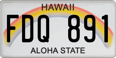 HI license plate FDQ891