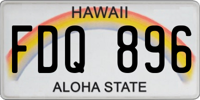 HI license plate FDQ896