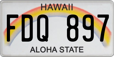 HI license plate FDQ897