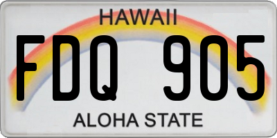 HI license plate FDQ905