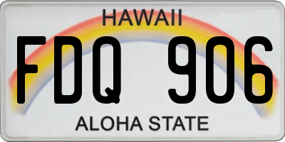 HI license plate FDQ906