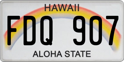 HI license plate FDQ907