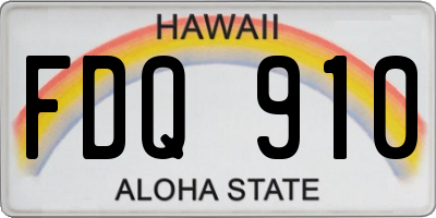 HI license plate FDQ910