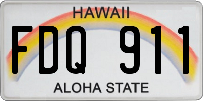 HI license plate FDQ911