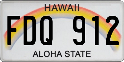 HI license plate FDQ912