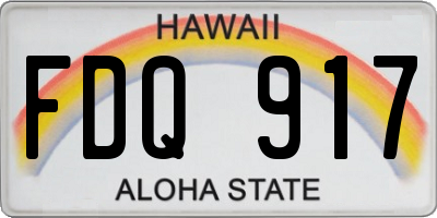HI license plate FDQ917