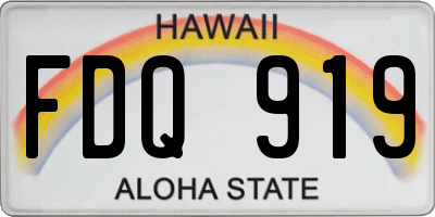 HI license plate FDQ919