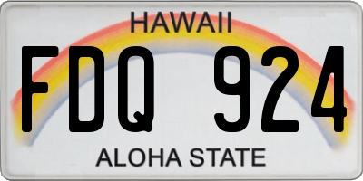 HI license plate FDQ924