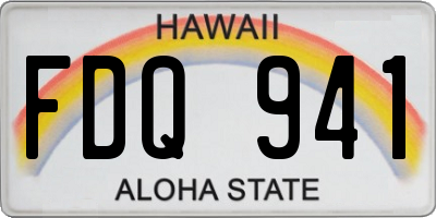 HI license plate FDQ941