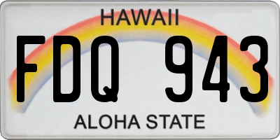 HI license plate FDQ943