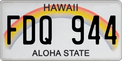 HI license plate FDQ944