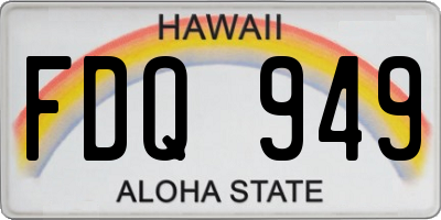 HI license plate FDQ949