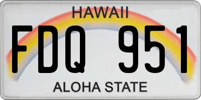 HI license plate FDQ951