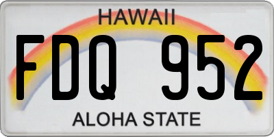 HI license plate FDQ952