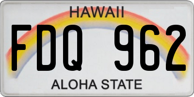 HI license plate FDQ962