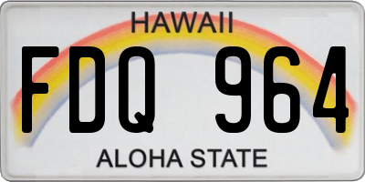 HI license plate FDQ964