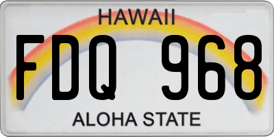 HI license plate FDQ968