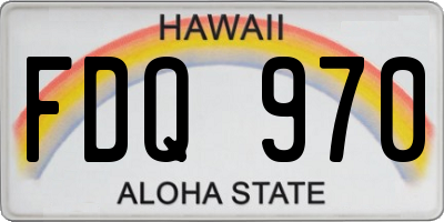 HI license plate FDQ970