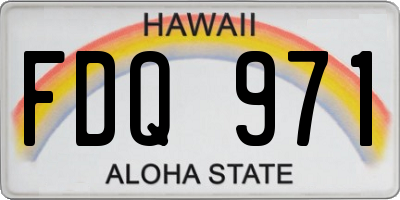 HI license plate FDQ971