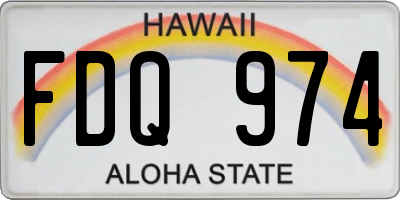 HI license plate FDQ974