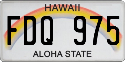 HI license plate FDQ975