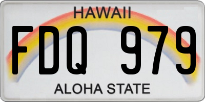 HI license plate FDQ979