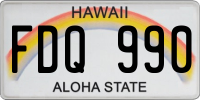 HI license plate FDQ990