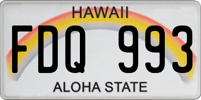 HI license plate FDQ993
