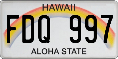 HI license plate FDQ997